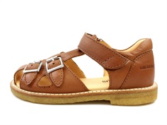 Angulus sandal cognac with buckles and velcro